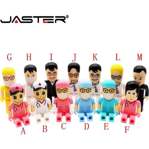JASTER Printable Signs Doctor Cartoon Series Pendrive2.0 4GB 8GB 16GB 32GB 64GB Hospital Dental Gifts USB Flash Drive Best Gift