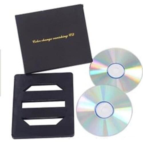 Black Color Changing and Vanishing CD Stage Magic Tricks Funny Close Up Magic Disappearing Color Changing cd Magic Cards For Ma