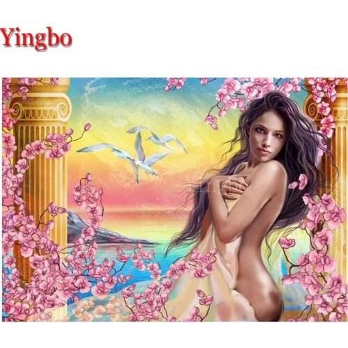 Cross Stitch Drill 5D Diy Diamond Painting Fantasy sexy girl New full Square round Diamond Embroidery sale Mosaic Plum blossom
