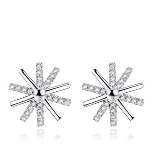 KOFSAC New Charm Sterling Silver 925 Earrings For Women Christmas Sweet Romantic Snowflake Stud Earring Girl Fine Jewelry Gift