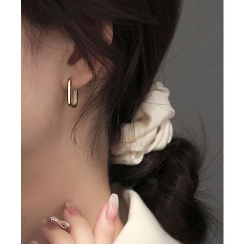 New Fashion 100% 925 Sterling Silver Temperament Contracted Square Design Drop Earrings Jewelry Women Birthday Gift Anti Allergy