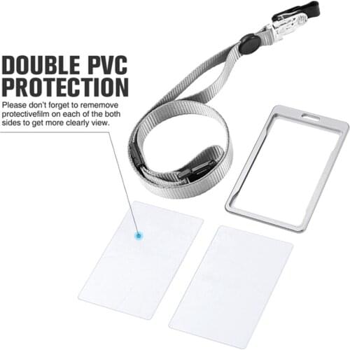 Reap 1 Pcs Aluminum Vertical Id with Adjustable Lanyard/strap Card Name Tag Badge Holder