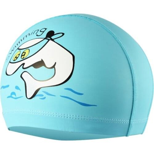 1PC Kids Swimming Cap Boys Girls PU Waterproof Swimming Caps Children Swim Pool Hats Ear Protector Baby Diving Hat