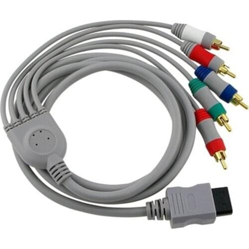 100pcs 1.8m 1080P Component Game Cable HDTV Audio Video AV 5 RCA Game Adapter Video Cable for Wii