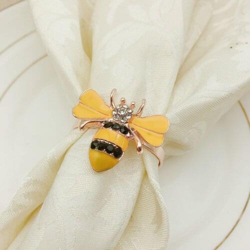 12pcs/lot Insect bee napkin ring alloy napkin ring wedding hotel tableware napkin buckle desktop decoration