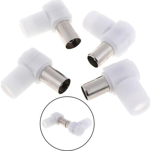 2pairs 90 Degrees TV Plug Jack For Antennas Male And Female TV RF Coaxial Male Plugs Adapter Right Angle Antennas Connectors Hot