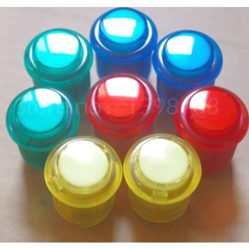 2PCs/Lot 24mm Illuminated LED Push Button Transparency Screw Arcade Button with Microswitch for Arcade Games Accessory 2017