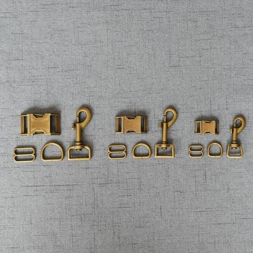 50 Sets 15mm 20mm 25mm Metal Belt Buckle Strap Slider D Ring Snap Clip Hook For Pet Dog Collar Leads Lobster Clasp Accessories