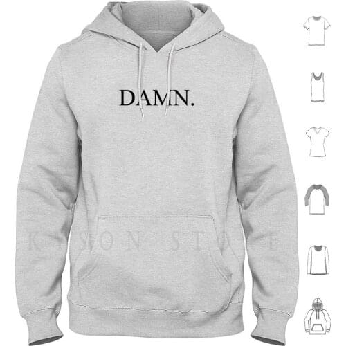 Damn.-Black. Hoodie Long Sleeve Kendrick Lamar Rap Hip Hop Trap Album Cover Logo Icon Warning Music Damn