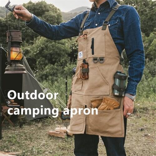 Outdoor Camping Apron Multiple Pockets Wear-Resisting Working Clothes Men Women Kitchen BBQ Garden Unisex Camping Apron