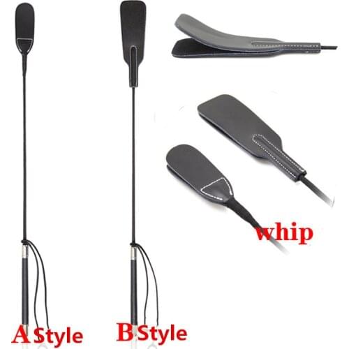 Fetish Double Layer Genuine Leather Riding Crops Spank Paddle Whip for Couples to Bdsm Bondage Slave Role Adult Game Sex Product