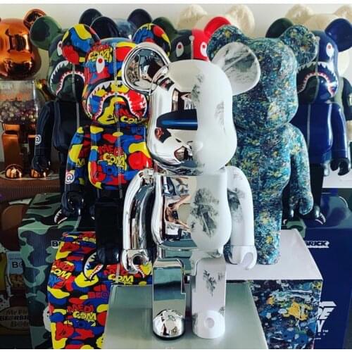 Disney Bearbricklys Action Figure Block Bear 400% PVC Model Figures DIY Anime Dolls safe Kids Toys Children Birthday Gifts