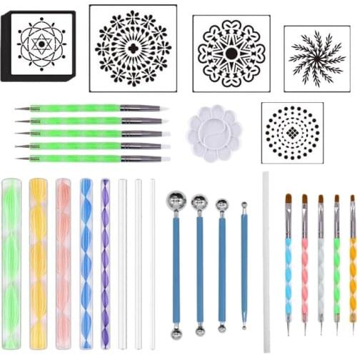 Mandala Paint Tools Acrylic Sticks Creative DIY Combination Crafts for Painting, Rock Painting, Nail Spot Welding