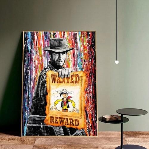 Modern Graffiti Art Wanted Reward Canvas Painting Poster Print Wall Art Picture For Living Room Home Decor Frameless