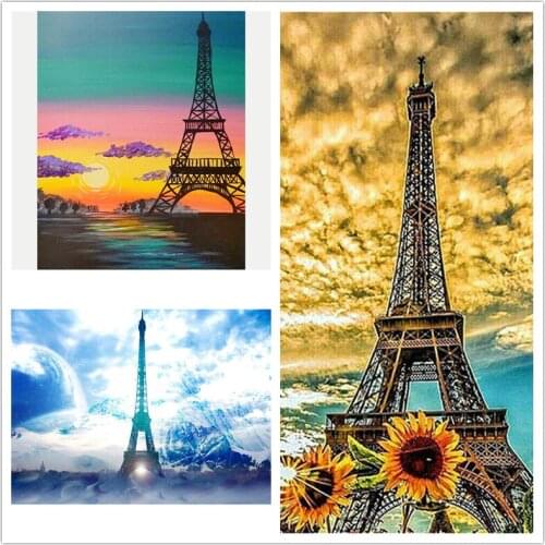 LIPHISFUN 5D DIY Diamond Painting Landscape Tower Cross Stitch Diamond Embroidery Scenery Full drill Square Round Home Decor
