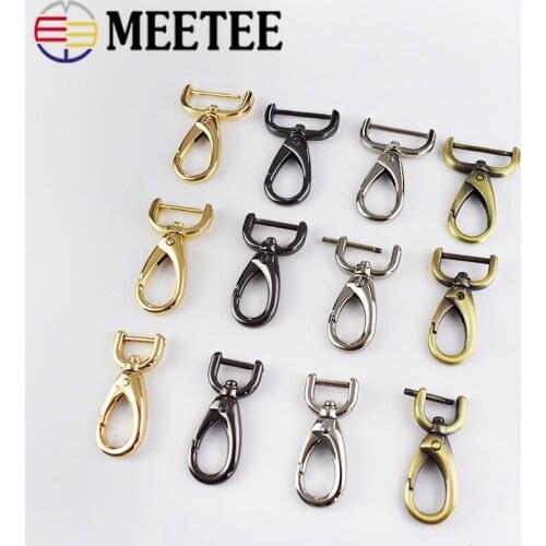Meetee 10pcs 13-38mm Metal Luggage Bag Dog Buckle Clasps Bags Chain Buckle Movable Screw Hooks DIY Sewing Key Chain Accessories