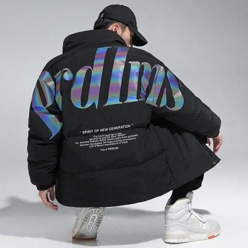 2020 New Winter Tide Brand Mens National Tide Hip Hop Couple Wear Off-season Thickened Short Coat