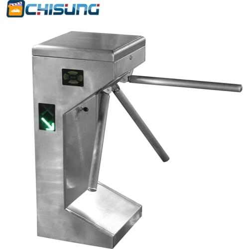 Semiautomatic solenoid biometric tripod turnstile