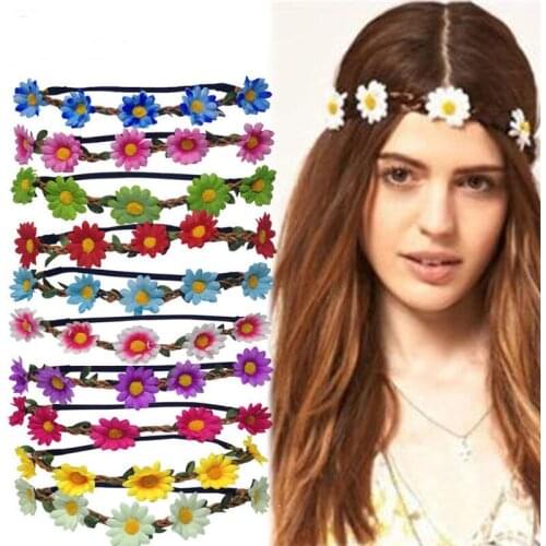 Bohemian Sweet Fashion Sunflower Floral Women Girls Hairband Head Band Beach Accessories 8 Style Outfit Women Baby Girls