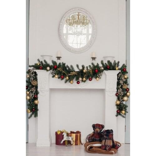 Princess Backdrop Background Photography Christmas Fireplace White Backdrop Photography T20190358