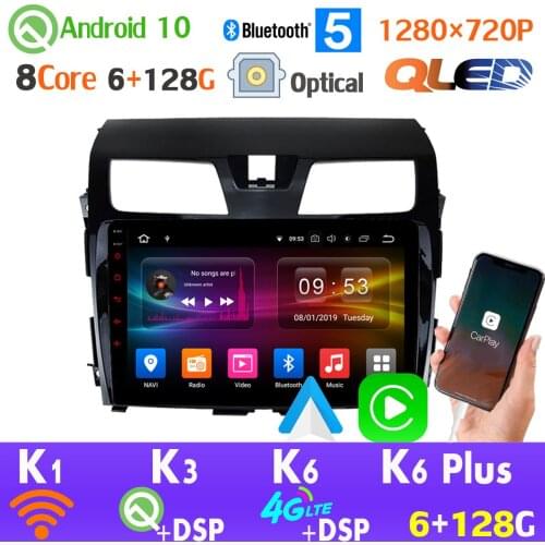 QLED 1280*720P Android 10.0 6G+128G Car Radio GPS Player For Nissan Teana J32 2013-2017 HDMI 4G LTE WiFi CarPlay DSP AHD 1080P