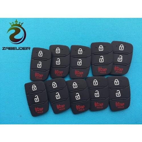 10Pcs/Lot Replacement 3 2+1 Hold Buttons Shell Cover Case Car Key Pad Rubber For Hyundai SANTA FE IX35 IX45 Accent I40 Auto Part