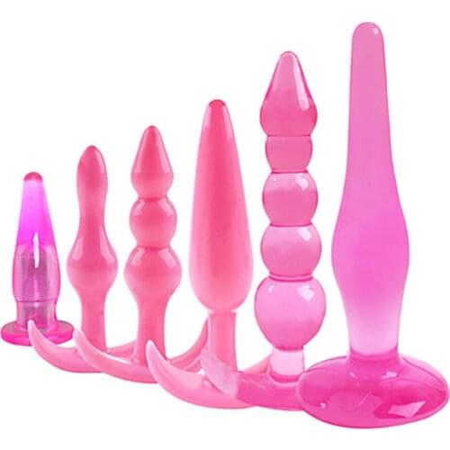 6 Pieces Set Silicon Sex Toys Sexual Dildos For Men And Women Anal Plug Prostate Massager For Female G-Spot Clitoris Stimulator