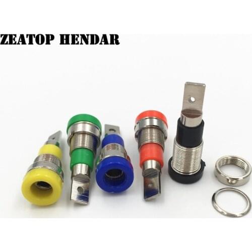 1500Pcs Brass 4mm Banana Female Plug Terminals Test Jack Binding Post Panel Mount Socket Soldering Type Connector 5 Color