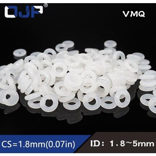 10PCS/lot Silicon Rings Silicone/VMQ O ring 1.8mm Thickness ID1.8/2/2.5/2.8/3.15/3.55/3.75/4.5/5mm Rubber O Ring Seal Gasket