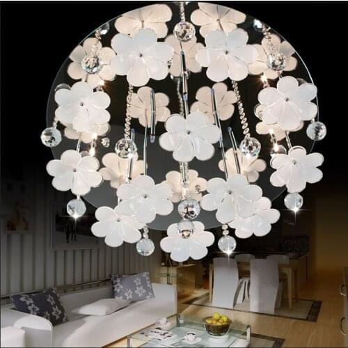 Modern LED Flower High Quality K9 Crystal circular light Modern crystal indoor chandelier Best price Bedroom lamp lighting