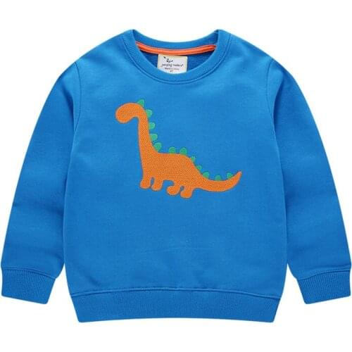 2 3 4 5 6 7 Years Boys Sweatshirt Cartoon Dinosaur Print Long Sleeve Shirts for Boys Kids Clothes Spring Autumn Toddler Clothing