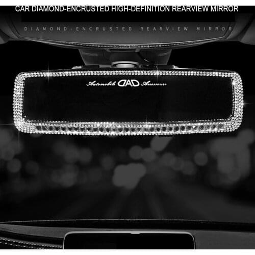 Diamond Ornament Car Interior Rearview Mirror Decor Rhinestone Charm Crystal Bling View Mirror Auto Interior Accessories