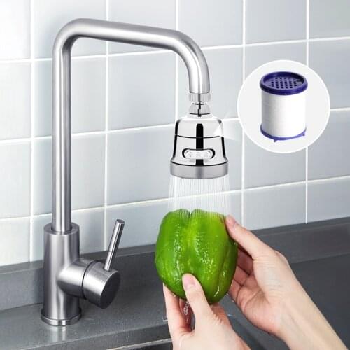 Splash Proof Head Of Faucet Filter Dechlorination Refined Copper Connector 360° Rotating Faucet 3 Gears Adjustment Faucet Filter
