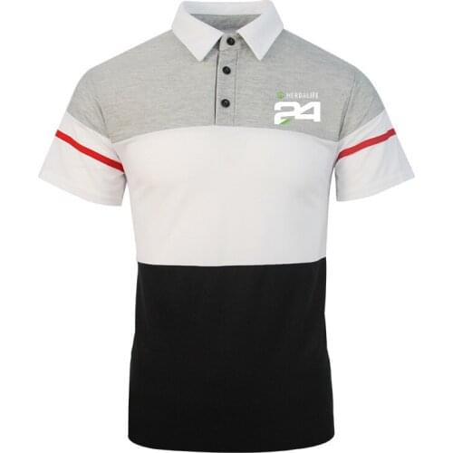 Summer HERBALIFE 24 2021 New Comfortable T-shirts Short Sleeve Polo Shirt Fashion High Street Tricolor Stitching Classic Tee