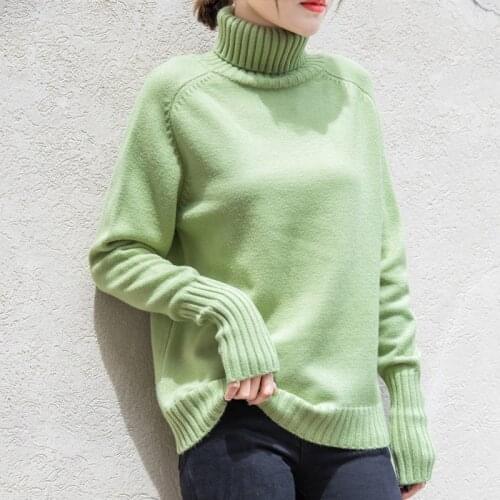 Knitted Sweater Women 2020 Autumn Winter Korean Cashmere Turtleneck Long Sleeve Pullover Female Jumper Knitwear