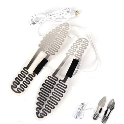 1 Pair 5V 23cm USB Electric Heated Insoles Foot Keep Warm Waterproof Warmer Heated Boots Shoes Pads Winter Outdoor Ski Insoles