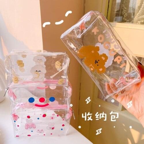 1pc Print Transparent Waterproof Makeup Cosmetic Bag Travel Wash Toothbrush Pouch Toiletry Organizer Bag