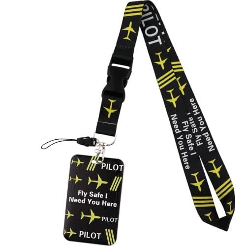 1pcs ZF2808 Fly Safe I Need You Here Fashion Key Chain Lanyard Phone USB Badge Holder Necklace Jewelry Gifts For Pilot Friends