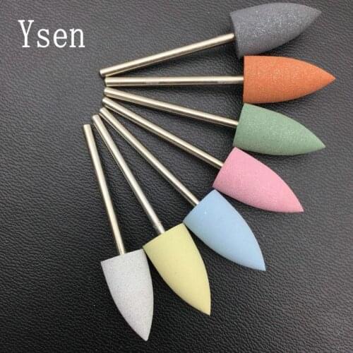 10PC/set Bullet Head Nail Drills Rubber Silicon Bits Nail Buffer Milling Cutter For Manicure Nail File Polishing Tool