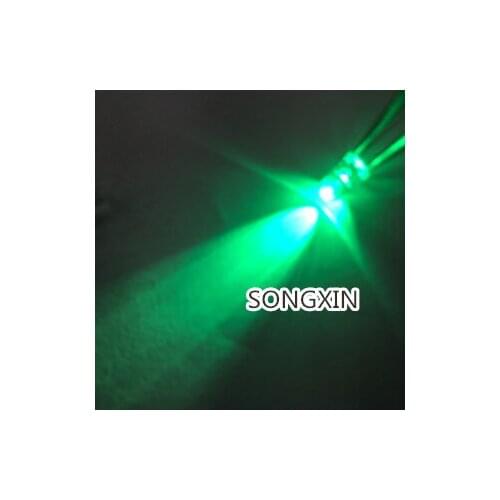 10pcs 5mm Green LED Round Light Emitting Diode Transparent Ultra Bright Lamp Bead Plug-in DIY Kit Practice Wide Angle 5mm