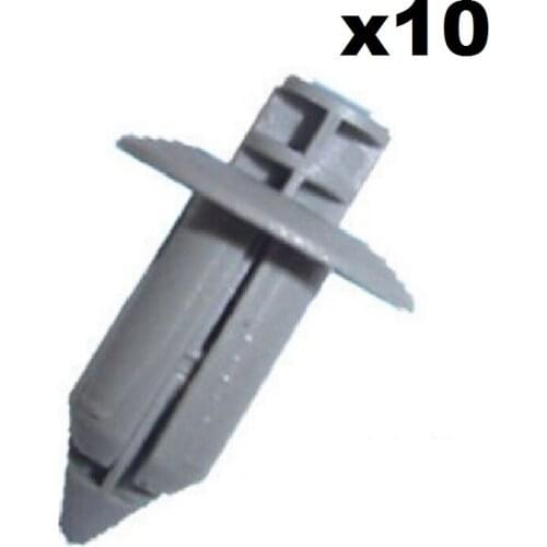 10x Grey Plastic Push Fit Trim Retaining Clips- 8mm Rivets for Honda Mazda etc