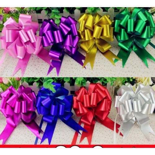 30pcs Beautiful Luster solid Color large 30mm Pull Bow ribbon for Gift Packing Wedding Car Room Decoration