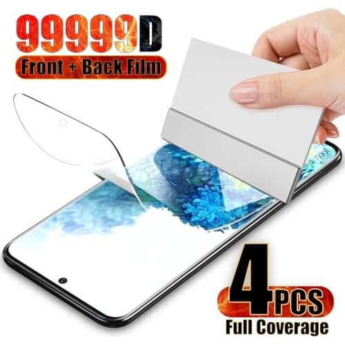 DFeiY 4 Pcs Galaxy S21 Ultra Screen Protector no bubbles for Samsung S7 edge S8 9 Plus S10e FE Lite Note 20 5G Hydrogel film