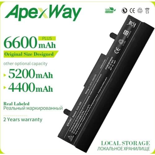 6600MAh 6 Cells Battery For Asus Eee PC 1001 1001HA 1001P 1001PX 1005 1005PX 1005H 1005HA 1005HE AL32-1005 ML32-1005 PL32-1005