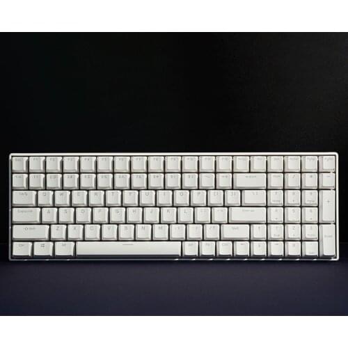 96 Layout DIY Programmable Macro Mechanical Keyboard Type-c Hot Swappable RGB PCB White Plastic Case Alumunim Plate Mute Cotton