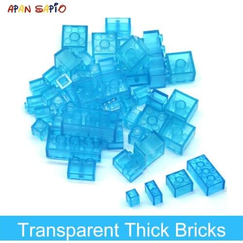 DIY Building Blocks Thick Transparent Figures Bricks Educational Creative Toys for Children Gifts Size Compatible With Brand