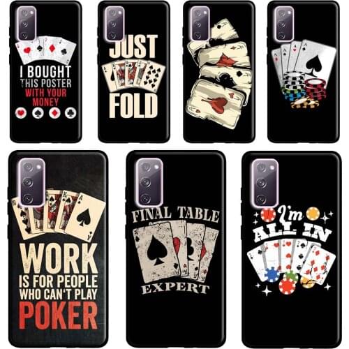 Poker Cards Case For Samsung Galaxy S21 Ultra S20 FE S8 S9 S10 Plus Note 20 Ultra Note 10 Plus Cover