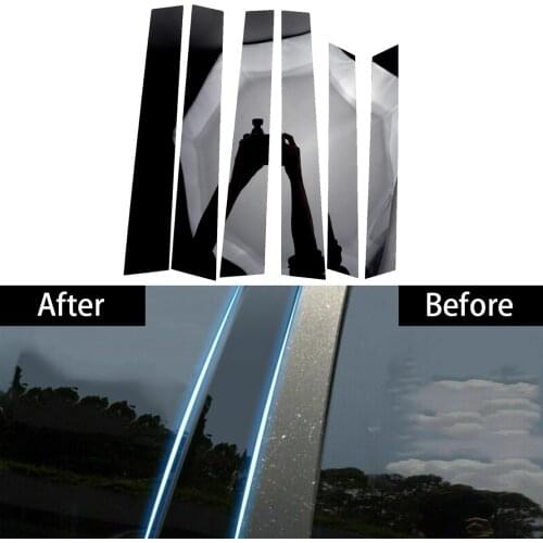 CITALL 6pcs Door Window Pillar Posts Piano Cover Trim Fit For Honda CRV 2007 2008 2009 2010 2011 Glossy Black