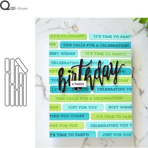 Long Label Cutting Dies Stamps Dies Scrapbooking Mold Cut Childrens Handmade Tools DIY Craft Decoration 2021 New Metal Dies