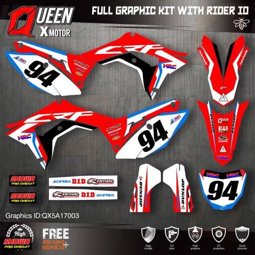 QUEEN X MOTOR Custom Team Graphics Backgrounds Decals Stickers Kit For HONDA 2018-2020 CRF250R 2017-2020 CRF450 003